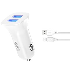 XO TZ10 Автомобильное зарядное устройство 2x USB / 2,4A + кабель USB-C цена и информация | Зарядные устройства для телефонов | hansapost.ee