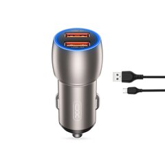 XO CC52 Автомобильное зарядное устройство QC / 36 Вт / 2x USB / Кабель microUSB цена и информация | Зарядные устройства для телефонов | hansapost.ee