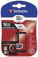 Verbatim 16GB Micro SD (HC) Class 10 цена и информация | Verbatim Мобильные телефоны, Фото и Видео | hansapost.ee