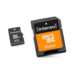 Mälukaart Intenso Micro SDHC 4GB Class 10 hind ja info | Mälukaardid mobiiltelefonidele | hansapost.ee