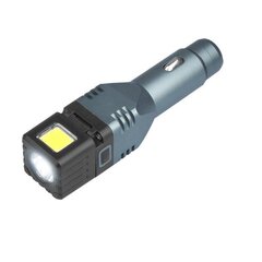 4in1 ALU 1-LED 250lm + COB 300lm car flashlight, 1500mAh battery, 2.1A USB charger, glass hammer, magnet, with hinge цена и информация | Фонарики, прожекторы | hansapost.ee