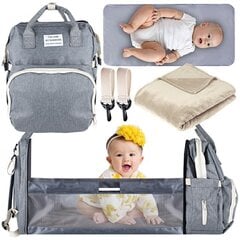 Beebihoolduskomplekt 5in1 K403G, hall цена и информация | Дорожные кроватки | hansapost.ee