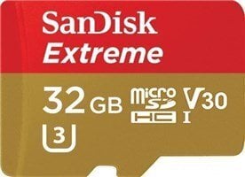 Карта памяти SanDisk Extreme microSDHC 32GB 100/60 МБ / с V30 A1 U3 4K цена и информация | Карты памяти для телефонов | hansapost.ee