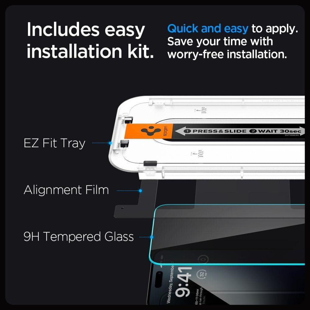 Spigen Glas.TR EZ Fit Privacy hind ja info | Ekraani kaitseklaasid ja kaitsekiled | hansapost.ee