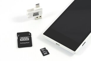 Карта памяти GoodRam microSDHC 64GB CL10 + адаптер + кард-ридер цена и информация | Goodram Мобильные телефоны, Фото и Видео | hansapost.ee