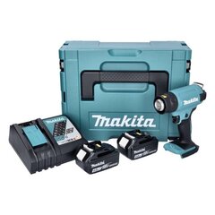 Аккумуляторный пистолет горячего воздуха Makita DHG 180 RMJ, 18 В, с аккумулятором и зарядкой цена и информация | Строительные фены | hansapost.ee