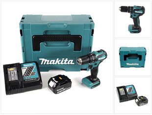 Аккумуляторная ударная дрель Makita DHP 483 RF1J 18В 40Нм Makpac + 1x аккумулятор 3,0 Ач + блок зарядки цена и информация | Дрели и шуруповёрты | hansapost.ee