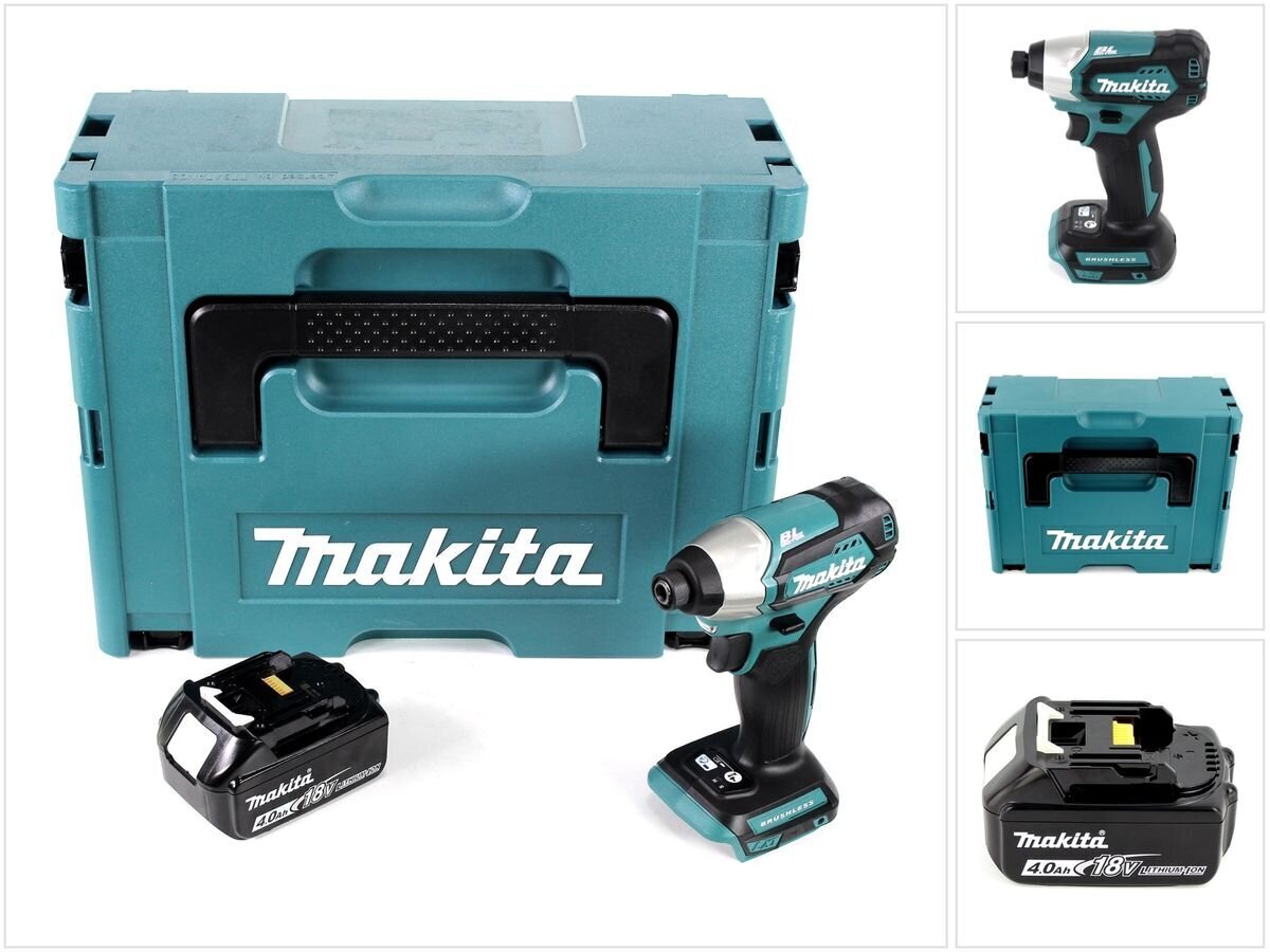 Aku löökkruvikeeraja Makita DTD 155 RM1 18 V Makpac + 1 x BL1840 B 4,0 Ah aku - ilma laadijata hind ja info | Akutrellid, puurid ja kruvikeerajad | hansapost.ee