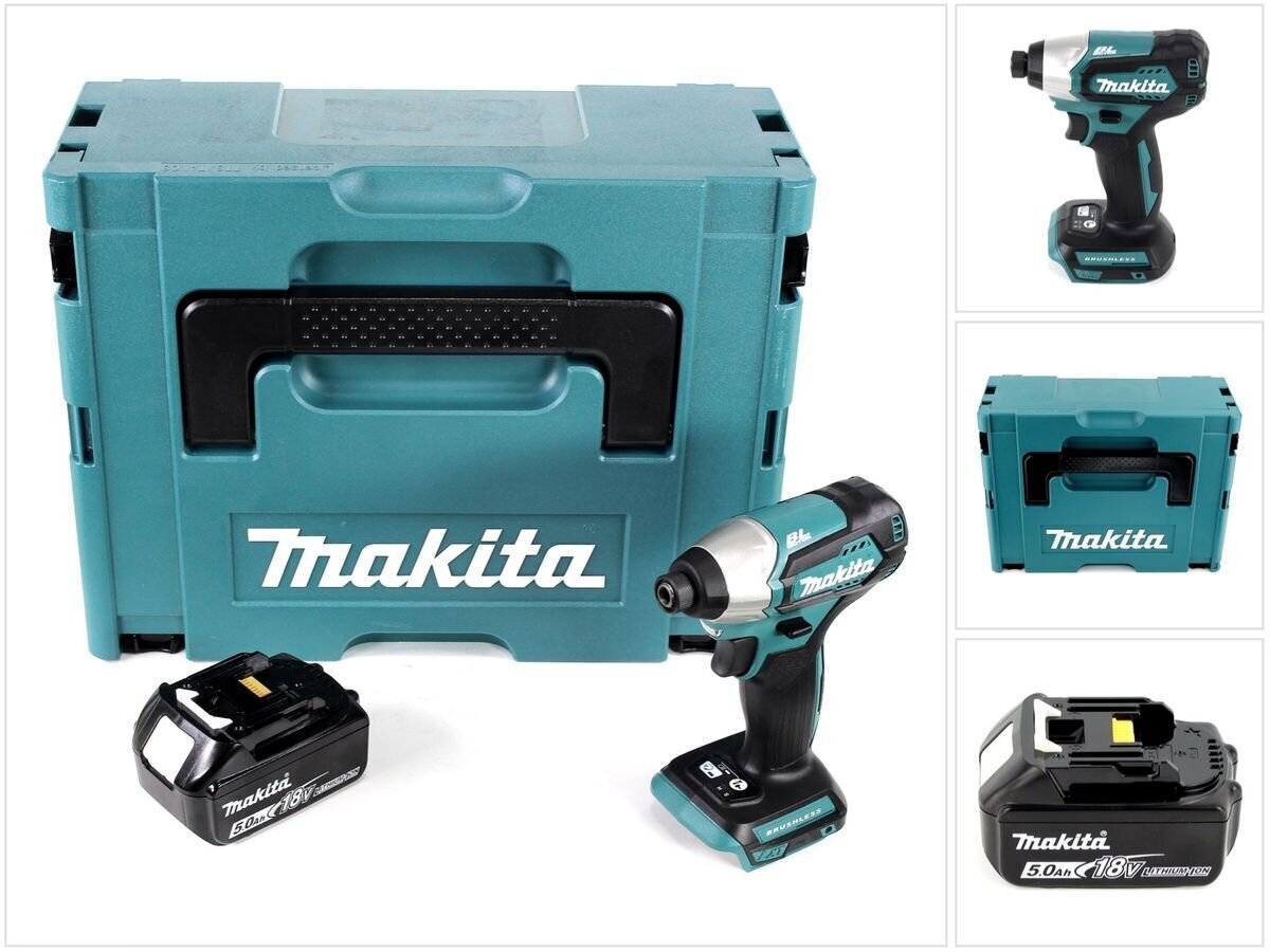 Juhtmeta löökkruvikeeraja Makita DTD 155 RT1 18 V Li-Ion Makpac + 1 x BL1850 5,0 Ah aku - ilma laadijata hind ja info | Akutrellid, puurid ja kruvikeerajad | hansapost.ee