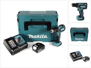 Аккумуляторная дрель-шуруповерт Makita DDF 459 RM1J 18 В 45 Нм Makpac + 1х аккумулятор 4,0 Ач + блок зарядки цена и информация | Дрели и шуруповёрты | hansapost.ee