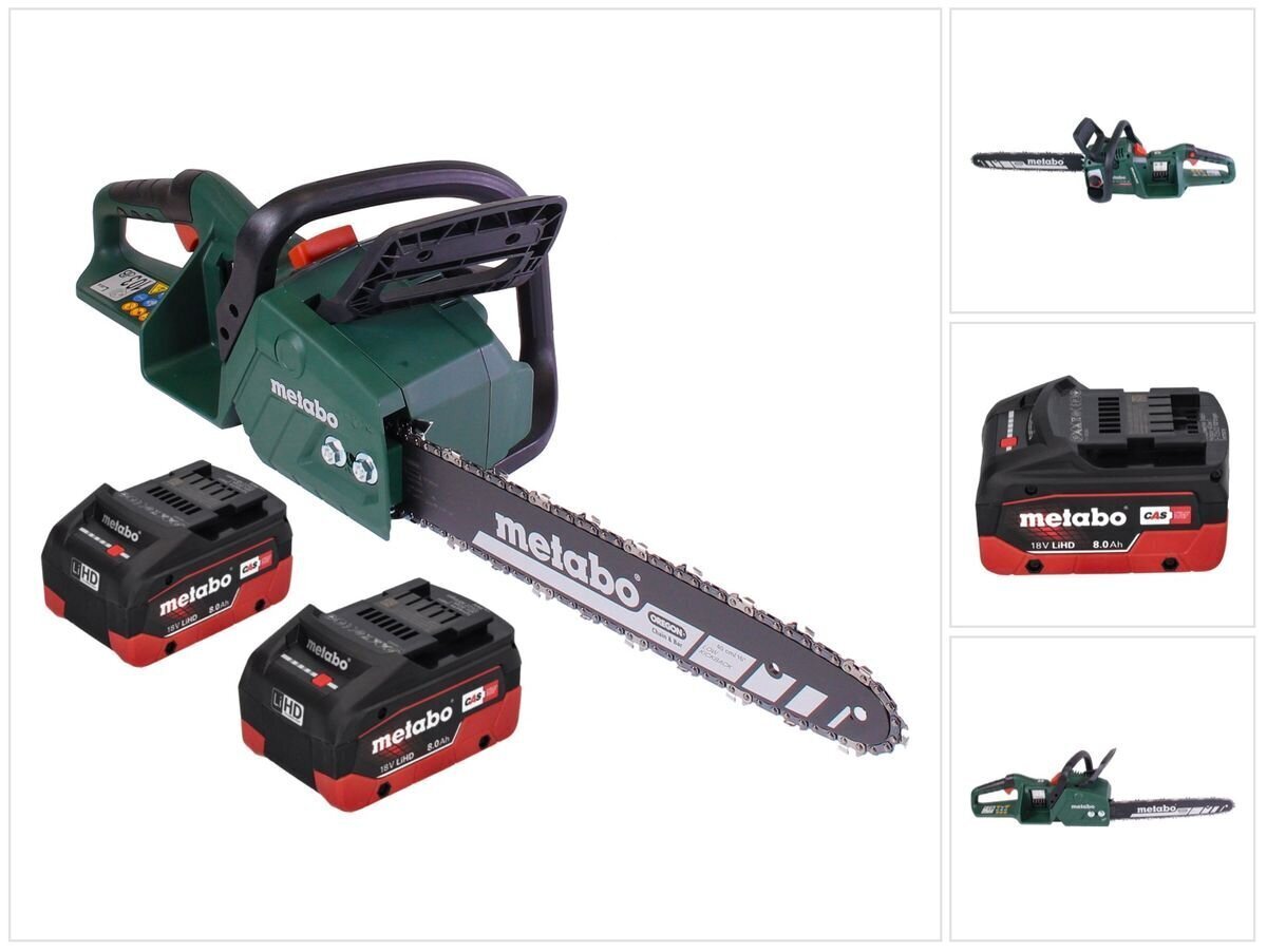 Aku kettsaag Metabo MS 36-18 LTX BL 40 36 V (2x 18 V) 40 cm 22 m/s + 2x aku 8,0 Ah - ilma laadijata цена и информация | Elektrilised saed, ketassaed ja tarvikud | hansapost.ee