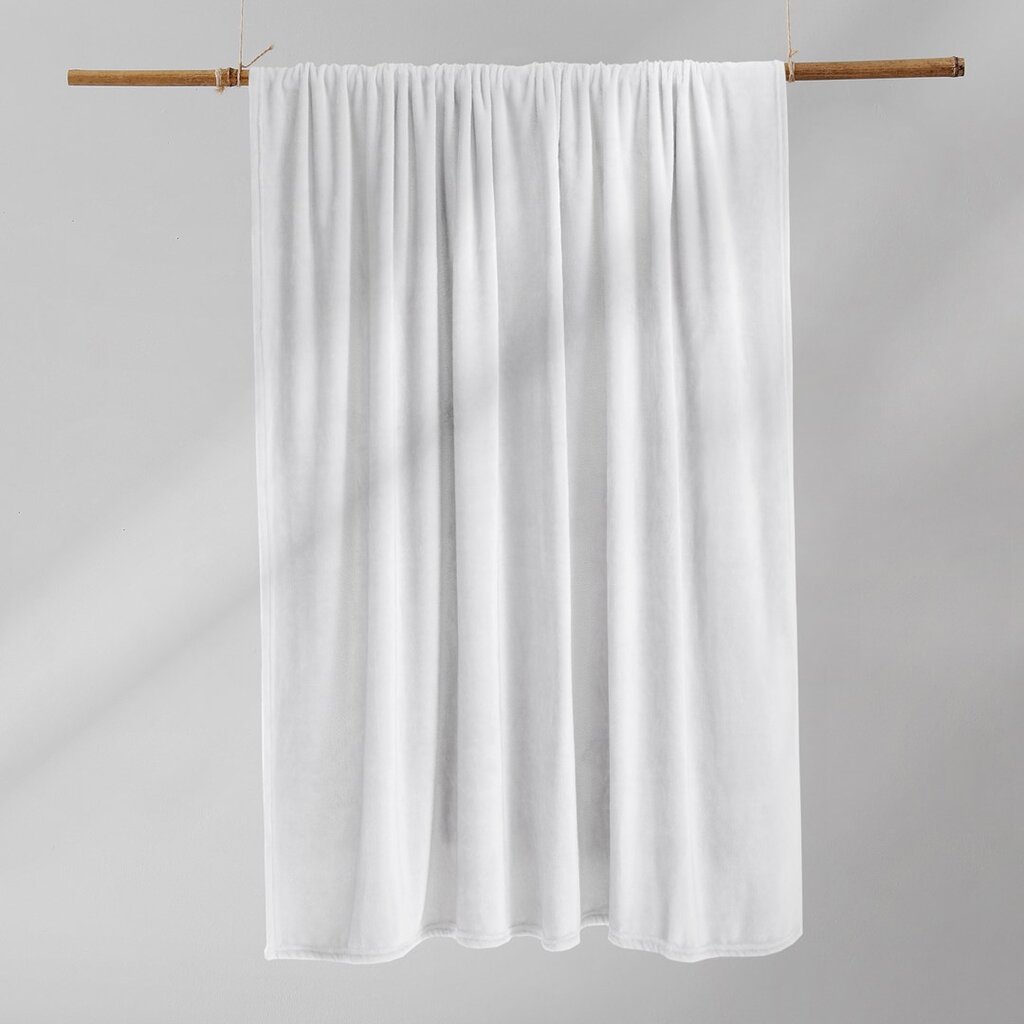 Mikrofiiber pleed MIC White, 150x200 cm hind ja info | Pleedid, voodikatted ja päevatekid | hansapost.ee