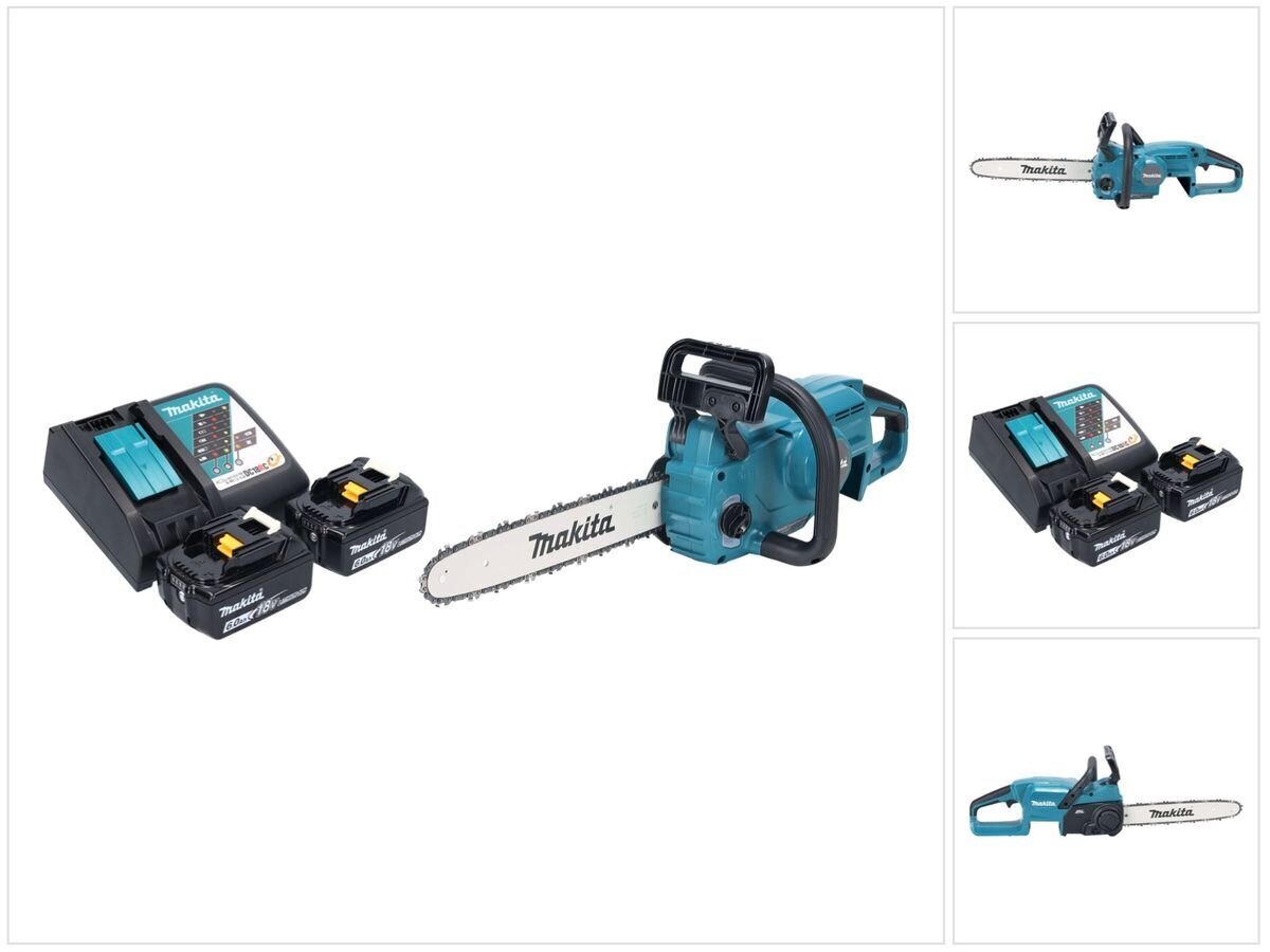 Aku kettsaag Makita DUC 357 RG2X2 18 V 35 cm 7,7 m/s + 2x akut 6,0 Ah + laadija цена и информация | Elektrilised saed, ketassaed ja tarvikud | hansapost.ee