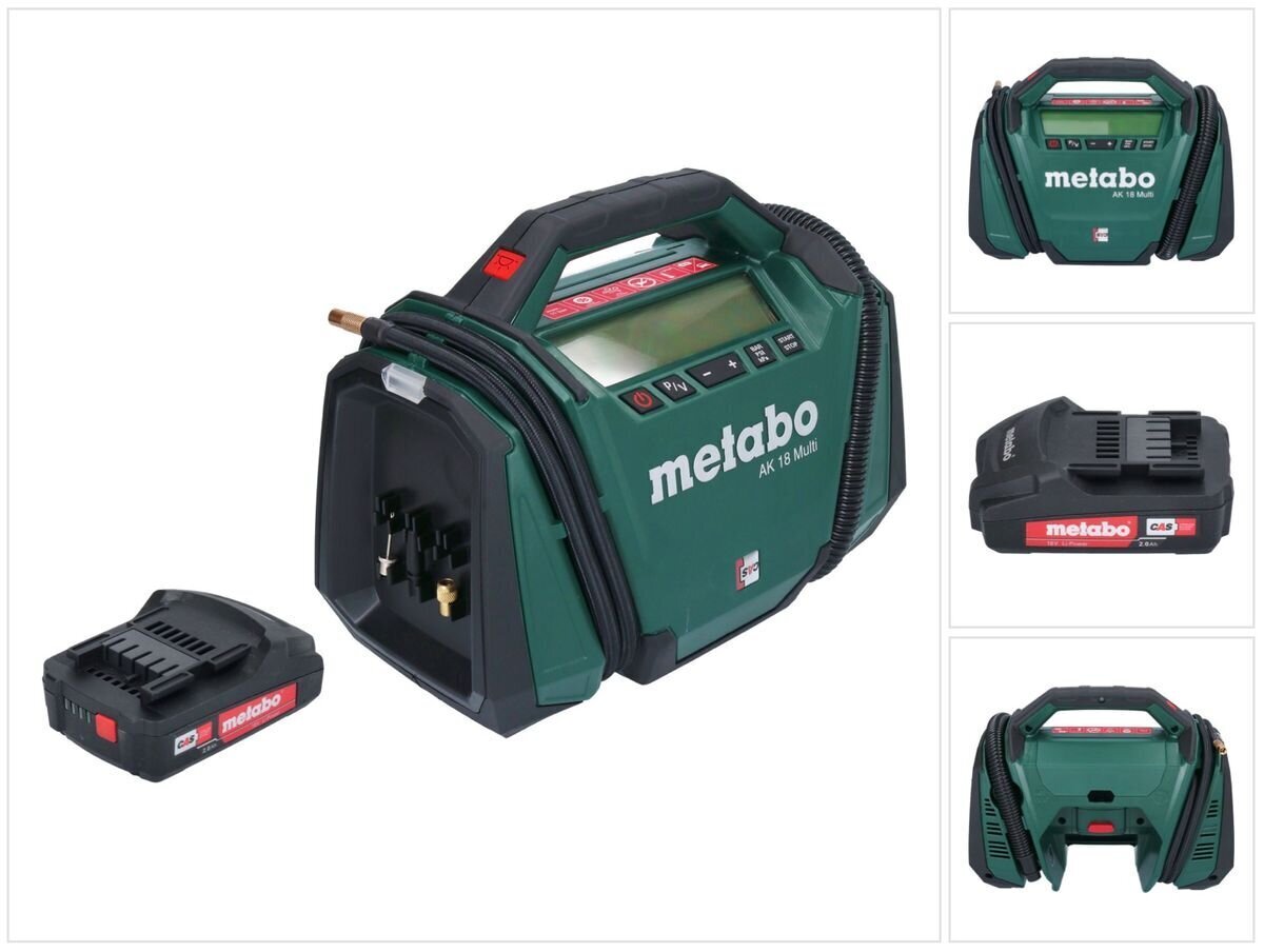 Multi aku kompressor Metabo AK 18 18 V 11 bar + 1x aku 2,0 Ah - ilma laadijata цена и информация | Kompressorid | hansapost.ee