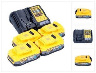 Laadimiskomplekt DeWalt DCB 1104 E4 12 V / 18 V 4x Powerstack aku 1,7 Ah + DCB 1104 laadija цена и информация | Дрели и шуруповёрты | hansapost.ee