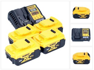 Зарядный набор DeWalt DCB 1104 P4 12 В/18 В 4х аккумулятора 5,0 Ач + зарядное устройство DCB 1104 цена и информация | Дрели и шуруповёрты | hansapost.ee