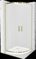 Poolringikujuline dušikabiin Mexen Rio F aluse ja sifooniga, matt, Gold+White/Gold, 90 x 90 cm hind ja info | Dušikabiinid | hansapost.ee