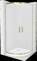 Poolringikujuline dušikabiin Mexen Rio F aluse ja sifooniga, matt, Gold+White/Gold, 90 x 90 cm hind ja info | Dušikabiinid | hansapost.ee