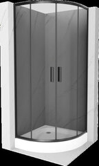 Poolringikujuline dušikabiin Mexen Rio koos aluse ja sifooniga, Graphite/Black, 90 x 90 cm hind ja info | Dušikabiinid | hansapost.ee