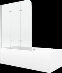 Vann Mexen Cube viimistluse ja klaasseinaga, 180x80 cm + 120 cm, white+III/fold/chrome hind ja info | Vannid | hansapost.ee