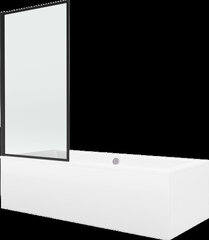 Vann Mexen Cube viimistluse ja klaasseinaga, 170x80 cm + 80 cm, white+I/swing/black frame hind ja info | Vannid | hansapost.ee