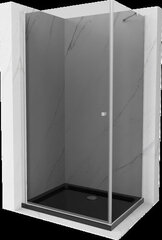 Dušikabiin Mexen Pretoria aluse ja sifooniga, grafiit + must/kroom, 90 x 100 cm hind ja info | Dušikabiinid | hansapost.ee