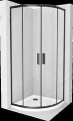Poolringikujuline dušikabiin Mexen Rio F aluse ja sifooniga, Black+White/Black, 80 x 80 cm hind ja info | Dušikabiinid | hansapost.ee