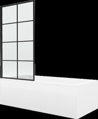 Vann Mexen Cubik viimistluse ja klaasseinaga, 150x70 cm + 70 cm, white+I/swing/black grid hind ja info | Vannid | hansapost.ee