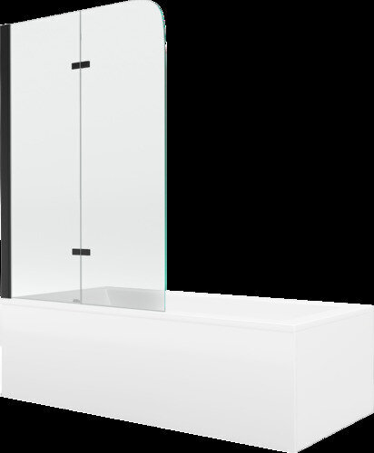 Vann Mexen Cubik viimistluse ja klaasseinaga, 150x70 cm + 100 cm, white+II/black hind ja info | Vannid | hansapost.ee