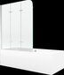 Vann Mexen Cube viimistluse ja klaasseinaga, 170x80 cm + 120 cm, white+III/fold/chrome hind ja info | Vannid | hansapost.ee