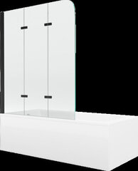 Vann Mexen Cubik viimistluse ja klaasseinaga, 170x70 cm + 120 cm, white+III/fold/black hind ja info | Vannid | hansapost.ee