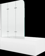 Vann Mexen Cubik viimistluse ja klaasseinaga, 170x70 cm + 120 cm, white+III/fold/chrome hind ja info | Vannid | hansapost.ee