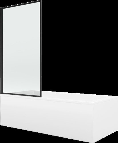 Vann Mexen Cubik viimistluse ja klaasseinaga, 160x70 cm + 80 cm, white+I/swing/black frame hind ja info | Vannid | hansapost.ee