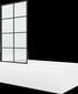 Vann Mexen Cubik viimistluse ja klaasseinaga, 170x70 cm + 80 cm, white+I/swing/black grid цена и информация | Vannid | hansapost.ee