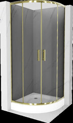 Poolringikujuline dušikabiin Mexen Rio koos aluse ja sifooniga, Graphite/Gold, 80 x 80 cm hind ja info | Dušikabiinid | hansapost.ee
