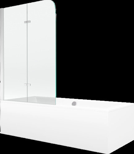 Vann Mexen Cube viimistluse ja klaasseinaga, 180x80 cm + 80 cm, white+II/chrome hind ja info | Vannid | hansapost.ee