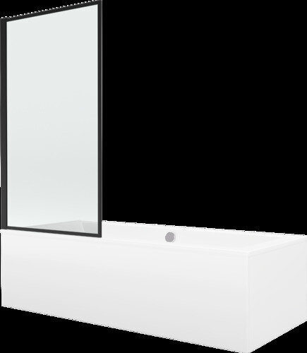Vann Mexen Cube viimistluse ja klaasseinaga, 180x80 cm + 70 cm, white+I/swing/black frame hind ja info | Vannid | hansapost.ee
