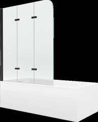Vann Mexen Cubik viimistluse ja klaasseinaga, 160x70 cm + 120 cm, white+III/fold/black hind ja info | Vannid | hansapost.ee