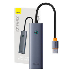 4in1 Hub Baseus  UltraJoy USB-A to USB 3.0 + RJ45 (space grey) цена и информация | Адаптеры, USB-разветвители | hansapost.ee