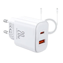 EU Joyroom JR-TCF05 20W USB-A USB-C charger + USB-C cable - white цена и информация | Зарядные устройства для телефонов | hansapost.ee