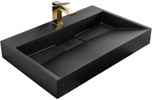 Konglomeraadist kraanikauss REA Goya Black Mat, 70 cm цена и информация | Раковины | hansapost.ee