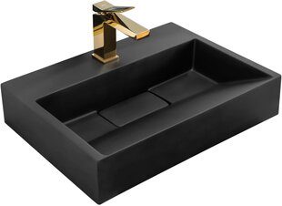 Konglomeraadist kraanikauss REA Goya Black Mat, 50 cm hind ja info | Vannitoa valamud, kraanikausid | hansapost.ee