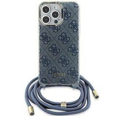 Guess GUHCP15SHC4SEB iPhone 15 | 14 | 13 6.1" niebieski|blue hardcase Crossbody Cord 4G Print цена и информация | Чехлы для телефонов | hansapost.ee