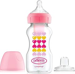 Бутылочка Dr Browns Options+ 2в1, розовая, с 6 месяцев+, 270 мл цена и информация | Бутылочки и аксессуары | hansapost.ee