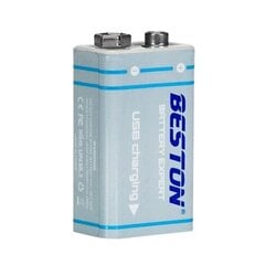 Rechargeable 9V batterry with USB C, 1000mAh, Li-Ion цена и информация | Батарейки | hansapost.ee