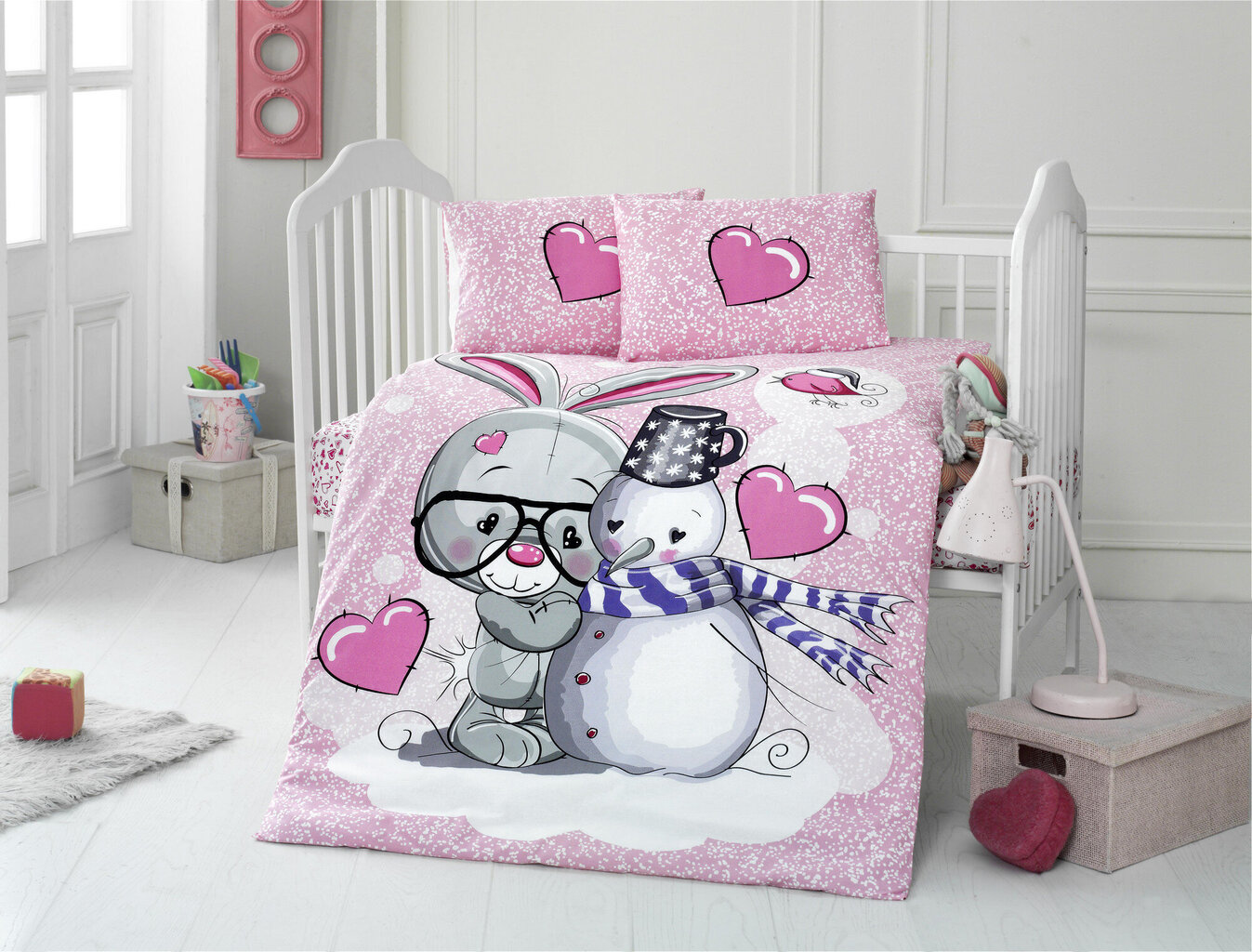 Laste voodipesukomplekt Love, 4-osaline hind ja info | Laste voodipesu | hansapost.ee