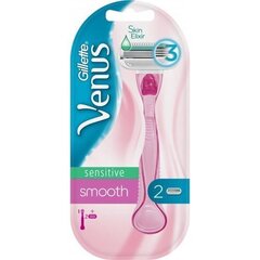 Gillette Venus Sensitive Smooth - Women`s razor + 2 heads цена и информация | Средства для бритья | hansapost.ee