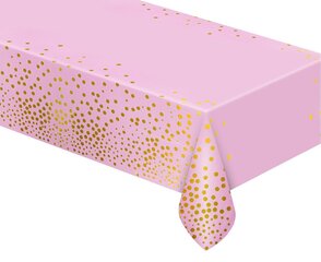 Скатерть фольгированная, 137 x 183 см, цвет light pink, gold dots, SH-OFGR 3192 цена и информация | Праздничная одноразовая посуда | hansapost.ee