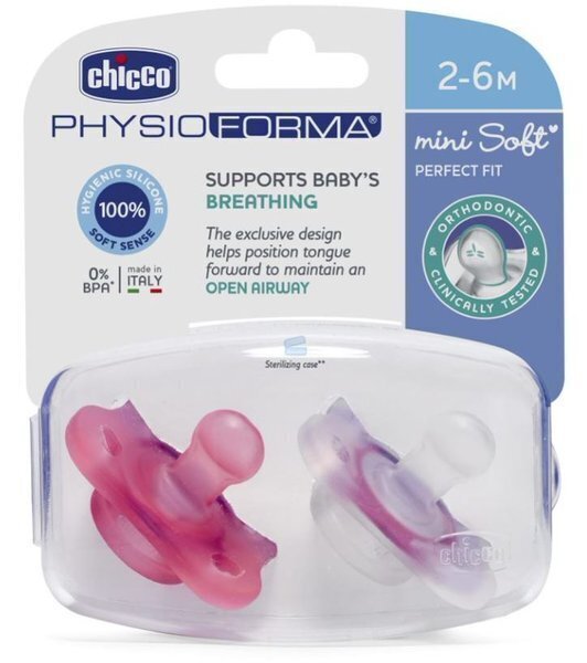 Silikoonist lutid Chicco Physioforma mini soft, 2-6 kuud, 2tk цена и информация | Lutipudelid ja tarvikud | hansapost.ee