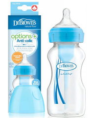 Бутылочка Dr. Browns Options+, синяя, 0 мес.+, 270 мл цена и информация | Dr. Brown's Товары для детей и младенцев | hansapost.ee